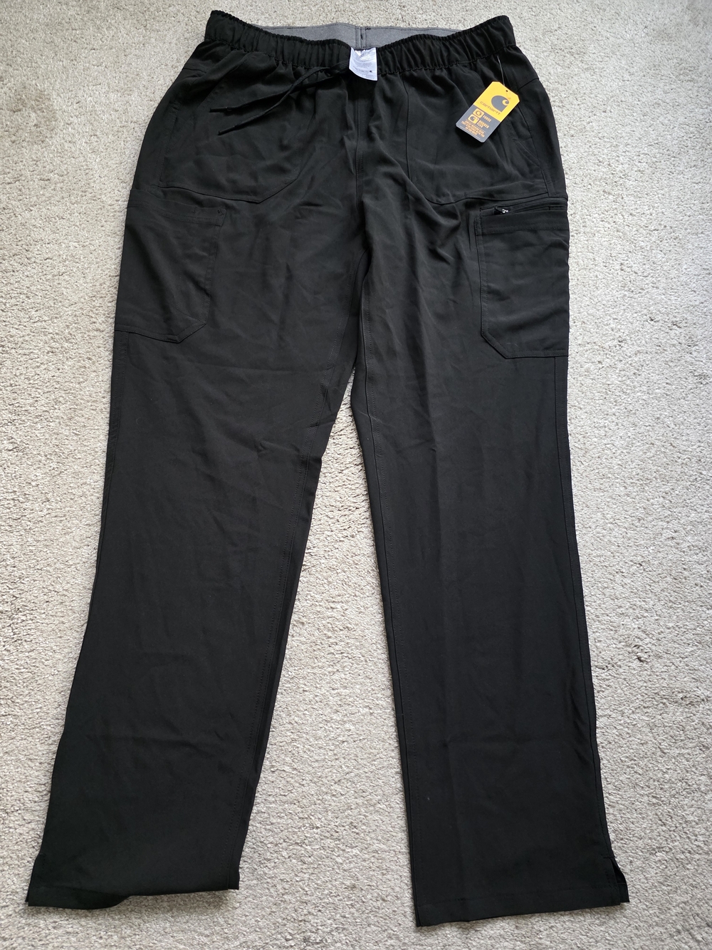 Carhartt Women's Force Rugged Flex Cargo Scrub Pants.Black. Size Regular L-NWT.